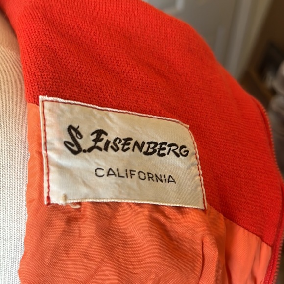 Vintage and Beautiful fall orange dress! .Material is a heavy polyester! - Picture 9 of 9